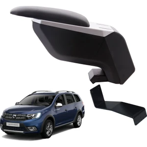 3 Tıkla Dacia Logan Mcv 2014 Delmesiz Çelik Ayaklı Gri-Siyah Kolçak Kol Dayama
