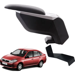 3 Tıkla Renault Symbol 2011 Delmesiz Çelik Ayaklı Gri-Siyah Kolçak Kol Dayama