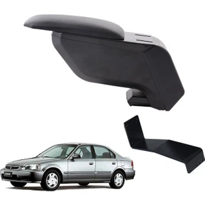 3 Tıkla Honda Civic 1998 Delmesiz Çelik Ayaklı Siyah Kolçak Kol Dayama