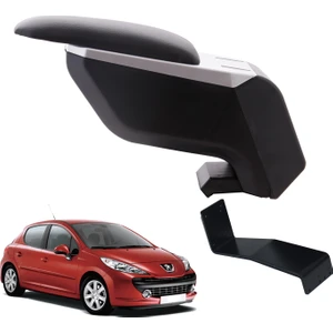 3 Tıkla Peugeot 207 2012 Delmesiz Çelik Ayaklı Gri-Siyah Kolçak Kol Dayama