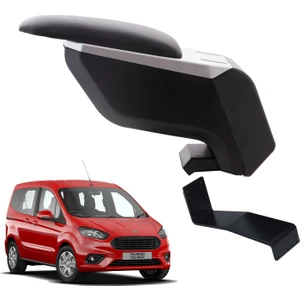 3 Tıkla Courier 2015 Camlı Van Delmesiz Çelik Ayaklı Gri-Siyah Kolçak Kol Dayama