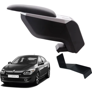 3 Tıkla Renault Fluence 2009 Delmesiz Çelik Ayaklı Gri-Siyah Kolçak Kol Dayama