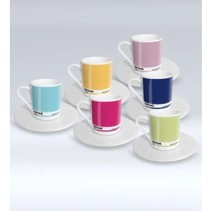 Kişiye Özel Isimli 6'lı Pantone Renkler Kahve Fincanı