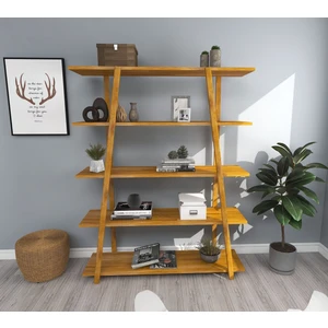 Soft Doğal Ahşap Kitaplık Meşe Renk