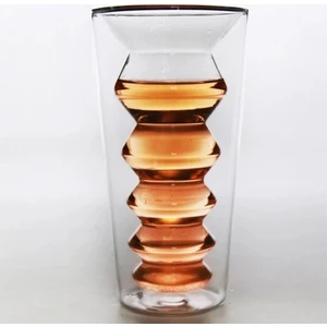 Elif Aksesuar 200 ml Yaratıcı Çift Cidarli Dalga Şekli Cam Bardak