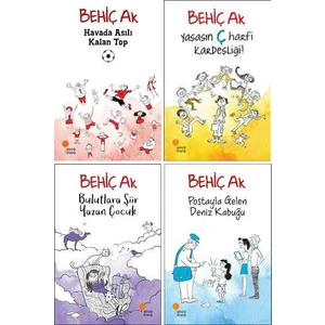 Behiç Ak Çocuk Romanları 4 Kitap Set / Havada Asılı Kalan Top - Yaşasın Ç Harfi Kardeşliği - Bulutlara Şiir Yazan Çocuk - Postayla Gelen Deniz Kabuğu