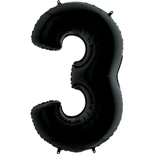 Partipan 3 Rakam Folyo Balon Siyah 76 cm
