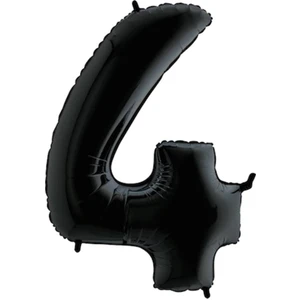 Partipan 4 Rakam Folyo Balon Siyah 76 cm
