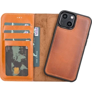 Apple Apple iPhone  13 Mini Uyumlu Deri Cüzdanlı Kılıf RST2EF Taba