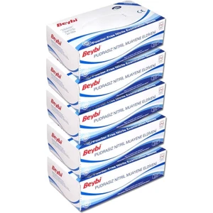 Pudrasız Mavi Nitril Muayene Eldiveni - 100'lük Kutu Medium (M-Beden) (5 Paket)