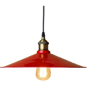 Rys Tasarım Rys Retro Metal Sarkıt Avize Rustik Tekli Kırmızı Içi Beyaz Sarkıt Cafe Mutfak Aydınlatma Çap:40 cm