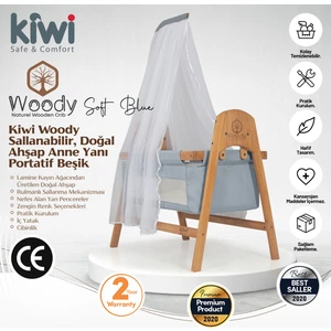 Woody Sallanabilir Doğal Ahşap Anne Yanı Portatif Beşik