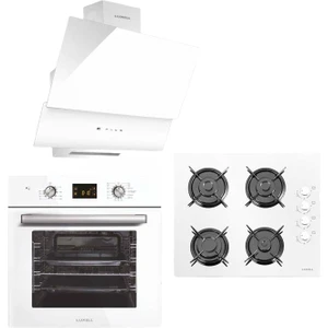 Opall Beyaz Set ( DA-835 Cam Davlumbaz - 40 Tahdf Ankastre Cam Ocak -  B66-SGF3 Opall Beyaz Ankastre Fırın  )