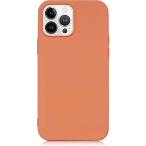 Case World Caseworld Apple Apple iPhone  13 Pro Max Kapak Içi Kadife Lansman Lux Silikon Kılıf - Turuncu