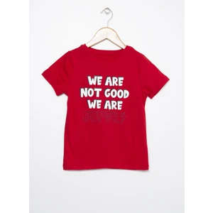 Bisiklet Yaka Baskılı Erkek Çocukt-Shirt