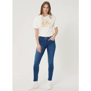 WRANGLER Kadın Mavi Skinny Fit Denim Esnek Jean Kot Pantolon
