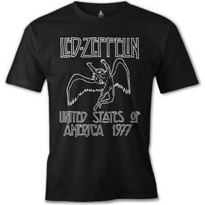 T-Shirt LED Zeppelin - 1977 Siyah Erkek Tshirt
