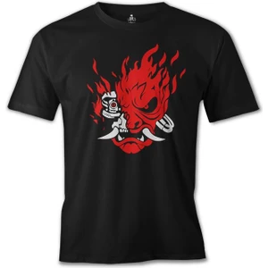 T-Shirt Cyberpunk - Samurai Siyah Erkek Tshirt