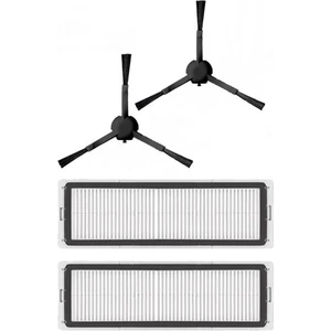 iBrush Dreame L10 Pro Uyumlu 2li Hepa Filtre ve 2li Siyah Yan Fırça