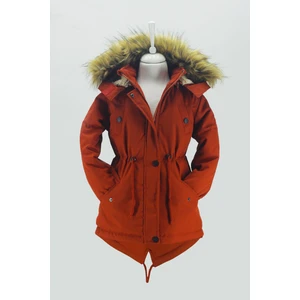 Asortik Unisex Mont Kaban Kışlık Kanvas Kumaş Büzmeli Diz Üstü İçi Kürk Kapüşonlu Kaban Mont-MNT-0005