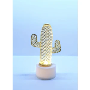 Mini Metal Kaktüs Masa/Gece Lambası (Gold)