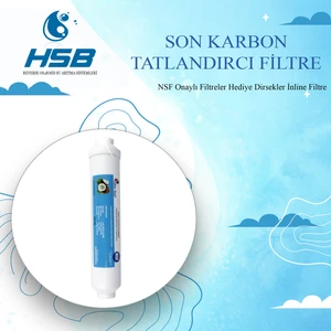 Açık Kasa Su Arıtma Cihazı Son Karbon Tatlandırıcı Filtre + Bağlantı Parçaları