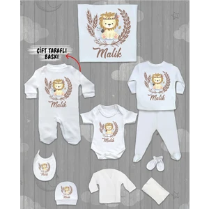 Minito Baby Isme Özel 10'lu Pamuklu Erkek Bebek Hastane Çıkışı SETI_MT_121-10