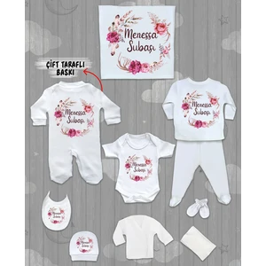 Minito Baby Isme Özel 10'lu Pamuklu Kız Bebek Hastane Çıkışı SETI_MT_237-10