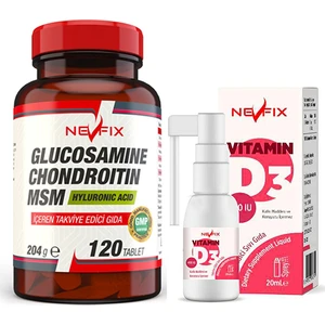 Glucosamine Chondroitin Msm 120 Tablet & Nevfix Vitamin D3 400 Iu 20 ml Sprey
