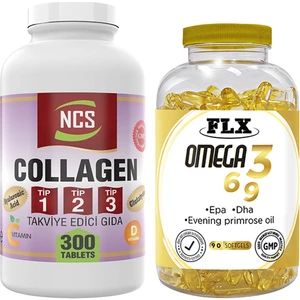 Kollajen Tip 1-2-3 300 Tablet & Flx Omega 3-6-9 90 Tablet