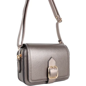 1338 Kurşun Baget Tipi Kemer Tokalı Çapraz Omuz Çantası