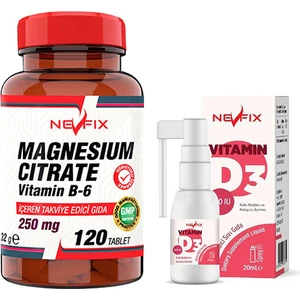 Magnesıum Cıtrate Vitamin B-6 120 Tablet & Nevfix Vitamin