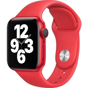 Apple Watch Series SE/10/9/8/7/6/5/4/3 Uyumlu 42mm-41mm-40mm-38mm M/L Silikon Kordon Kırmızı