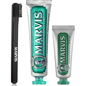 Klasik Extra Nane 3'lü Diş Macunu 85 ml + Marvis Diş Macunu 25 ml + Marvis Orta Sert Diş Fırçası