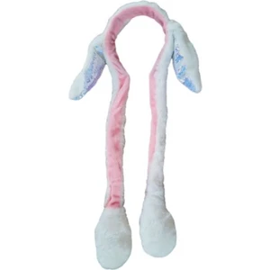 Peluş Taç Hareketli Oynar Tavşan Kulak Beyaz