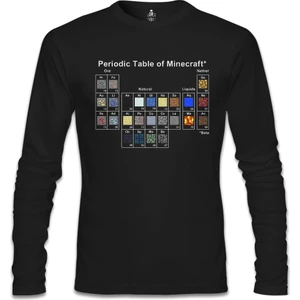 Llord T-Shirt Llordd T-Shirt Minecraft - Periodic Table Siyah Erkek SweaT-Shirt