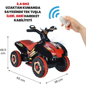UJ Toys Ujtoys  Uzaktan Kumandalı Akülü Atv 6V Ranger-Siyah