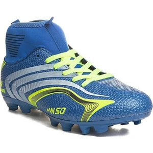 Çoraplı Krampon Erkek Çocuklar İçin Mavisarı Futbol Ayakkabısı Hafif Taban