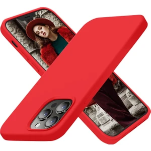 Case 4U Apple iPhone 13 Pro Max Kılıf Klasik Mat Renkli Yumuşak Premier Silikon Kırmızı