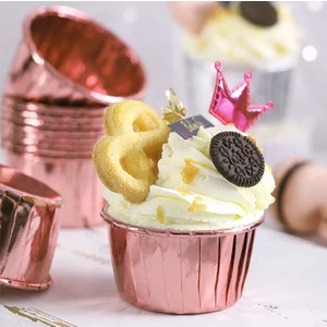 Trend Hediye Sepeti Dolphin Rose Gold Muffin Kek Kapsülü Cupcake Kalıbı 25'li