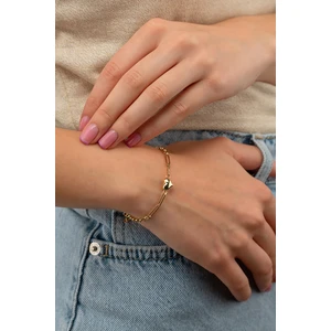 Gençtaş Kuyumculuk 14 Ayar Altın Kalp Dochlu Ataç Bileklik