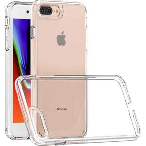 Caseart Apple iPhone 8 Plus Kapak Sert Silikon Şeffaf Kılıf