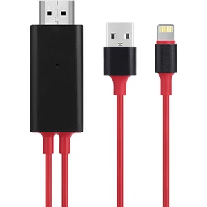 Hytech HY-XO52 Kırmızı-Siyah Lightning To HDMI + USB 2m Mobil Telefon Uyumlu Kablo