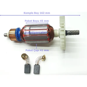 Makita Tipi 5704 R Endüvi Rotor Kollektör ve Kömürü