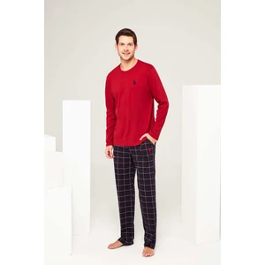 U.S. Polo Assn. Erkek Bordo Yuvarlak Yaka Pijama Takımı