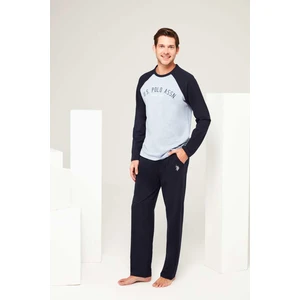 U.S. Polo Assn. Erkek Mavi Yuvarlak Yaka Pijama Takımı