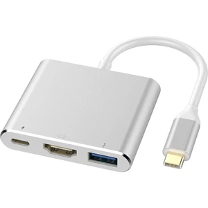 PrimeX Plus PX-SW-U515 Gri Metal Type-C To 4K HDMI + USB 3.0 + Pd Şarj Çevirici Adaptör