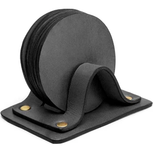 Hakiki Deri Bardak Altlığı 6'lı