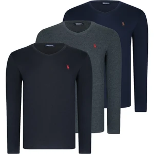 Üçlü Set T8587 Dewberry V Yaka Erkek -Siyah-Antrasit-Lacivert