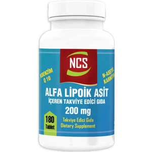Alfa Lipoik Koenzim 200 mg 180 Tablet Koenzim Q10 İçeren Takviye Edici Gıda